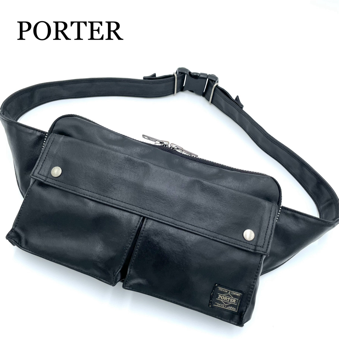 PORTER(ポーター)の【美品】PORTER ポーター　フリースタイル　ボディバッグ　ブラック メンズのバッグ(ボディーバッグ)の商品写真