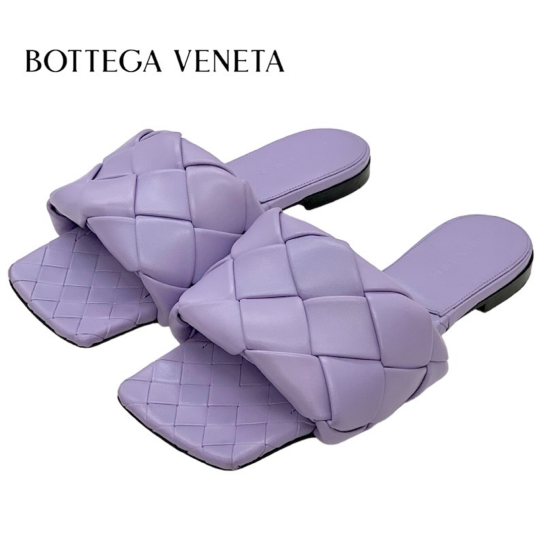 Bottega Veneta(ボッテガヴェネタ)のボッテガヴェネタ BOTTEGAVENETA リド サンダル 靴 シューズ レザー パープル フラットサンダル ミュール イントレチャート レディースの靴/シューズ(サンダル)の商品写真