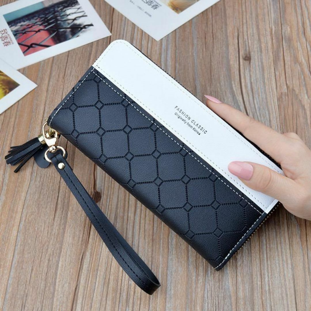 長財布　財布　韓国　おしゃれ　かわいい　使いやすい　大容量　ブラック　黒 レディースのファッション小物(財布)の商品写真