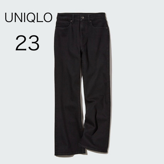 ユニクロ(UNIQLO)のUNIQLO フレアハイライズジーンズ（標準丈）  23  ダークグレー(デニム/ジーンズ)