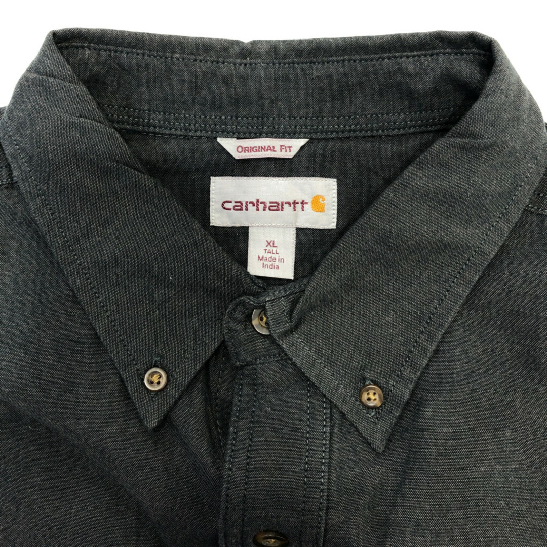 carhartt(カーハート)のCarhartt カーハート ボタンダウン 半袖シャツ ワンポイント グレー (メンズ XL) 中古 古着 Q6846 メンズのトップス(シャツ)の商品写真