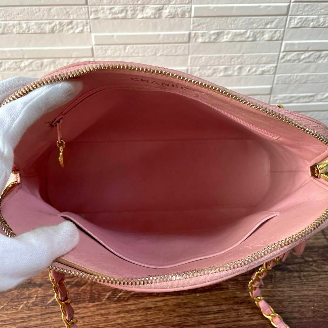 CHANEL(シャネル)のシャネル マトラッセ ラムスキン チェーン ショルダー トート バッグ ピンク レディースのバッグ(ショルダーバッグ)の商品写真