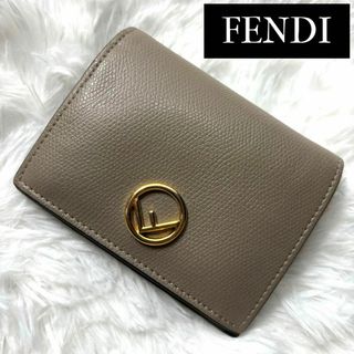 フェンディ(FENDI)の美品 フェンディー エフイズ  2つ折り財布   革 レザー ブラウン(財布)