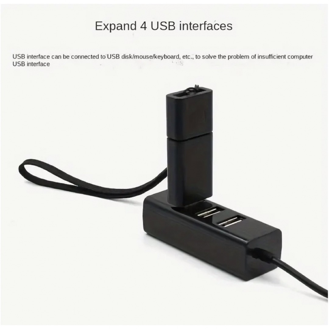 USBハブ4ポート スクエア ブラック スマホ/家電/カメラのPC/タブレット(PC周辺機器)の商品写真