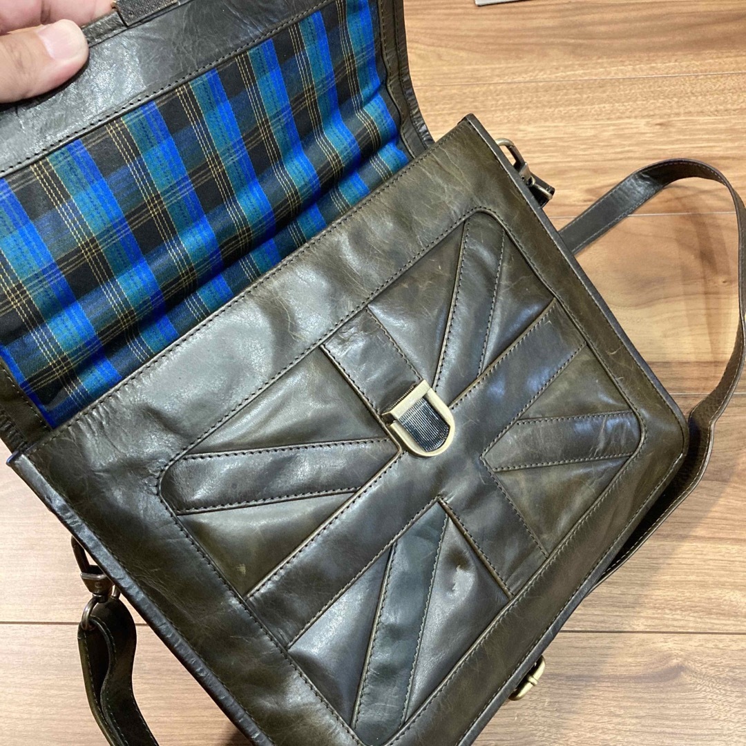 【ビンテージ☆】VALISE オイルレザー 本革製 2way ショルダーバッグ メンズのバッグ(ショルダーバッグ)の商品写真