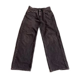 ZARA - 【ZARA】WIDE-FIT WASHED DENIM PANTS/ BLACK