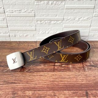 LOUIS VUITTON - 良品 ルイヴィトン モノグラム サンチュール ベルト シルバー バックル