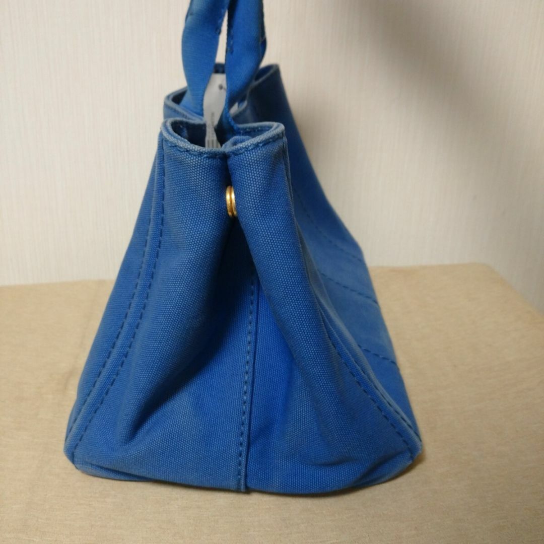 PRADA(プラダ)の【美品】プラダ　カナパM　キャンバス　ブルー　ハンドバッグ　トートバッグ レディースのバッグ(ハンドバッグ)の商品写真