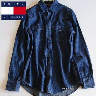 TOMMY HILFIGER - 【TOMMY HILFIGER】美品　デニムシャツ　インディゴ染め　紺　M★