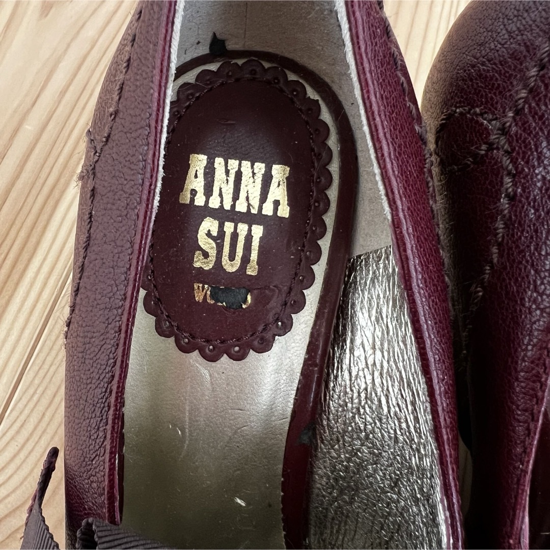 ANNA SUI(アナスイ)の＊美品＊ANNA SUI パンプス ボルドー レザー レディースの靴/シューズ(ハイヒール/パンプス)の商品写真