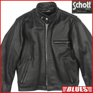 schott - Schott 38 ショット ライダースジャケット シングル 黒 HH9501