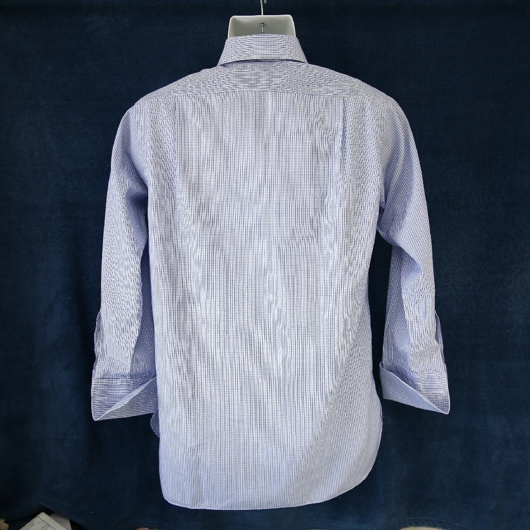 BURBERRY(バーバリー)のBURBERRY ダブルカフスシャツ S～M 青系チェック レギュラーカラー メンズのトップス(シャツ)の商品写真