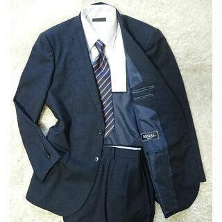 リーガル　スーツ　ネクタイ　 セットアップ売り　無地　鉄紺　XL　ウール　洗濯済(セットアップ)
