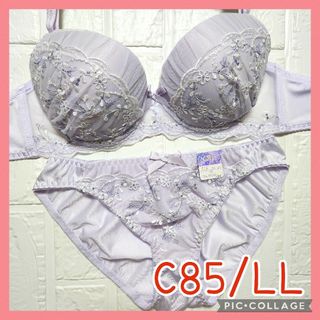 新品未使用 ブラジャーショーツセット C85/LL 937100 ラベンダー(ブラ&ショーツセット)