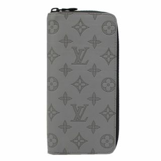 ルイヴィトン(LOUIS VUITTON)のルイヴィトン 財布 M81384 LV モノグラム・シャドウ ジッピーウォレット・ヴェルティカル グレー T-YJL05969(長財布)