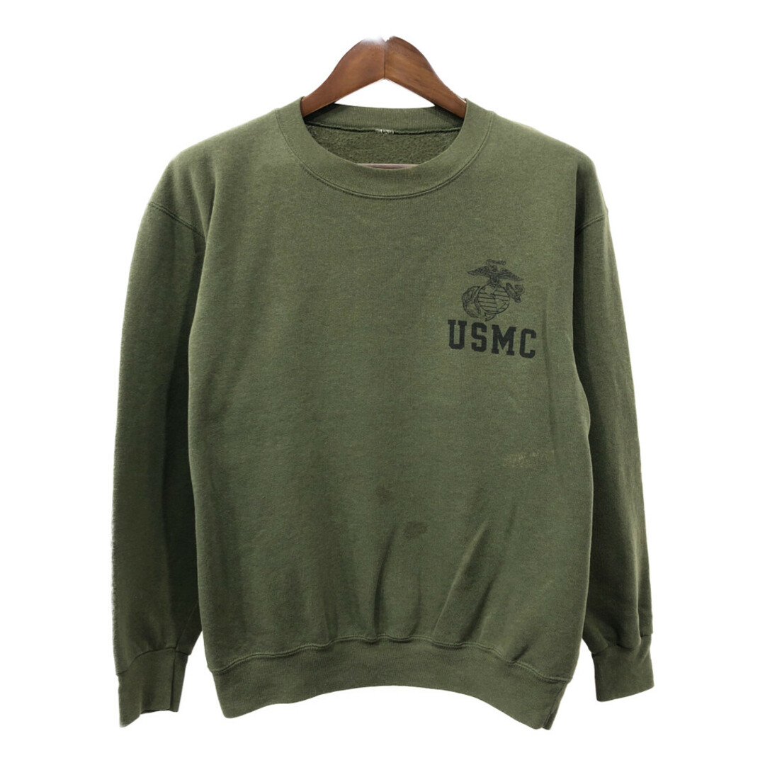 米軍実物 USMC スウェット ミリタリー グリーン (メンズ M相当) 中古 古着 Q6862 メンズのトップス(スウェット)の商品写真