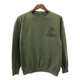 米軍実物 USMC スウェット ミリタリー グリーン (メンズ M相当) 中古 古着 Q6862(スウェット)