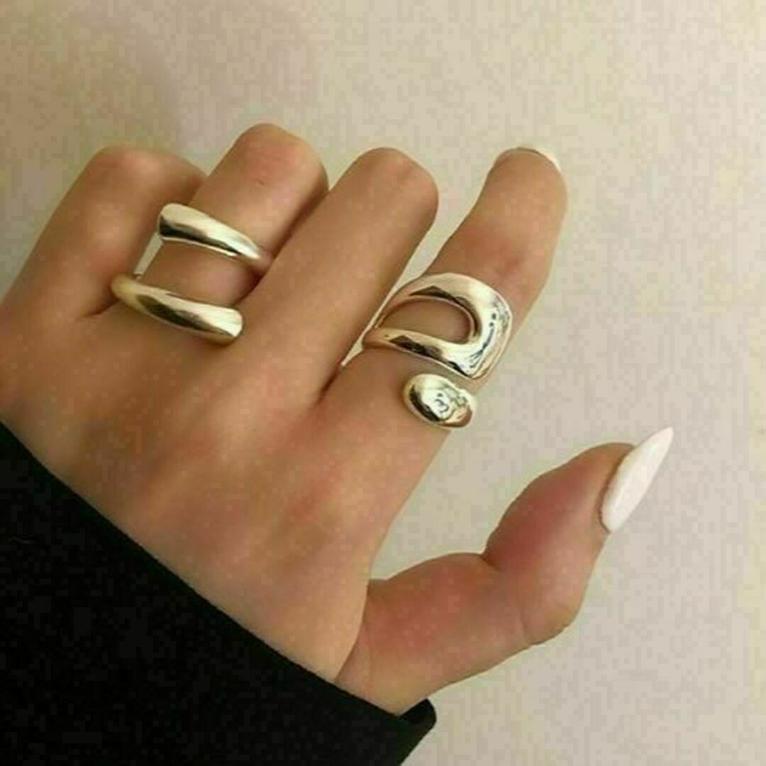 リング 指輪 シルバー ２点セット アクセサリー ファッションリング レディースのアクセサリー(リング(指輪))の商品写真