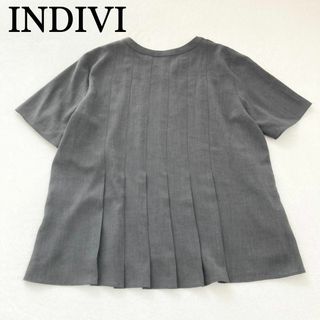 INDIVI - 極美品✨ インディヴィ 洗えるタックプリーツブラウス ダークグレー 13