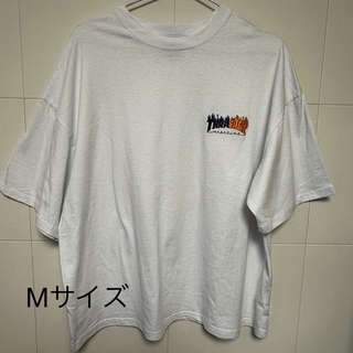 スラッシャー(THRASHER)のTHRASHER/スラッシャーフレイムロゴTシャツワンポイント刺繍 Mサイズ(Tシャツ/カットソー(半袖/袖なし))