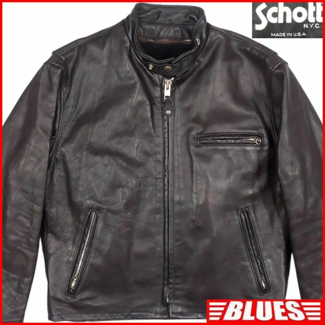 schott - Schott 42 ショット ライダースジャケット シングル 黒 schott - Schott 42 ショット ライダースジャケット シングル 黒
