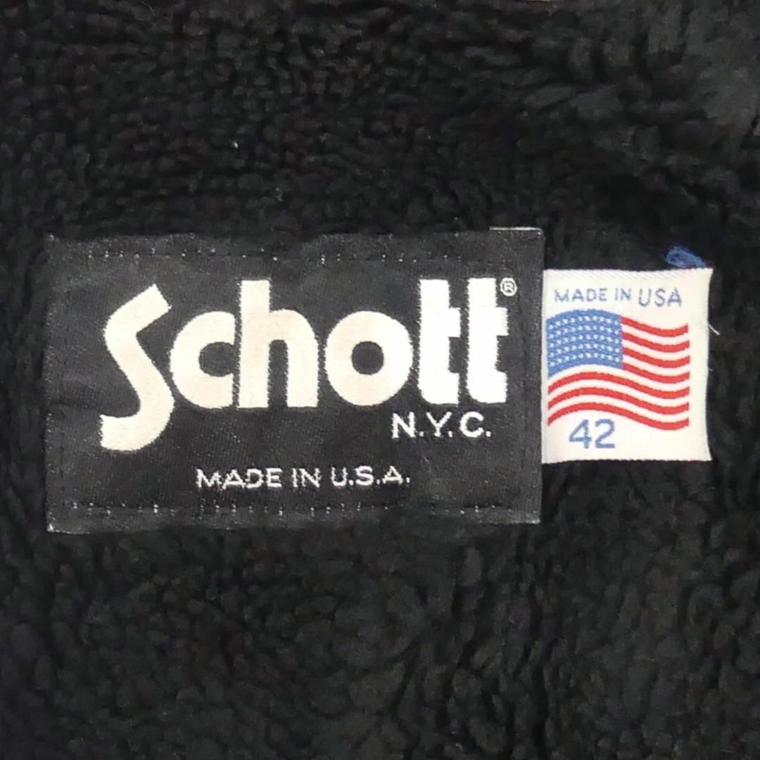 schott(ショット)のSchott 42 ショット ライダースジャケット シングル 黒 HH9502 メンズのジャケット/アウター(レザージャケット)の商品写真