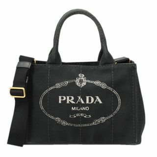 プラダ(PRADA)のプラダ バッグ 1BG439 PRADA カナパ キャンバス ショルダー トートバッグ ブラック T-YJP05977(ショルダーバッグ)