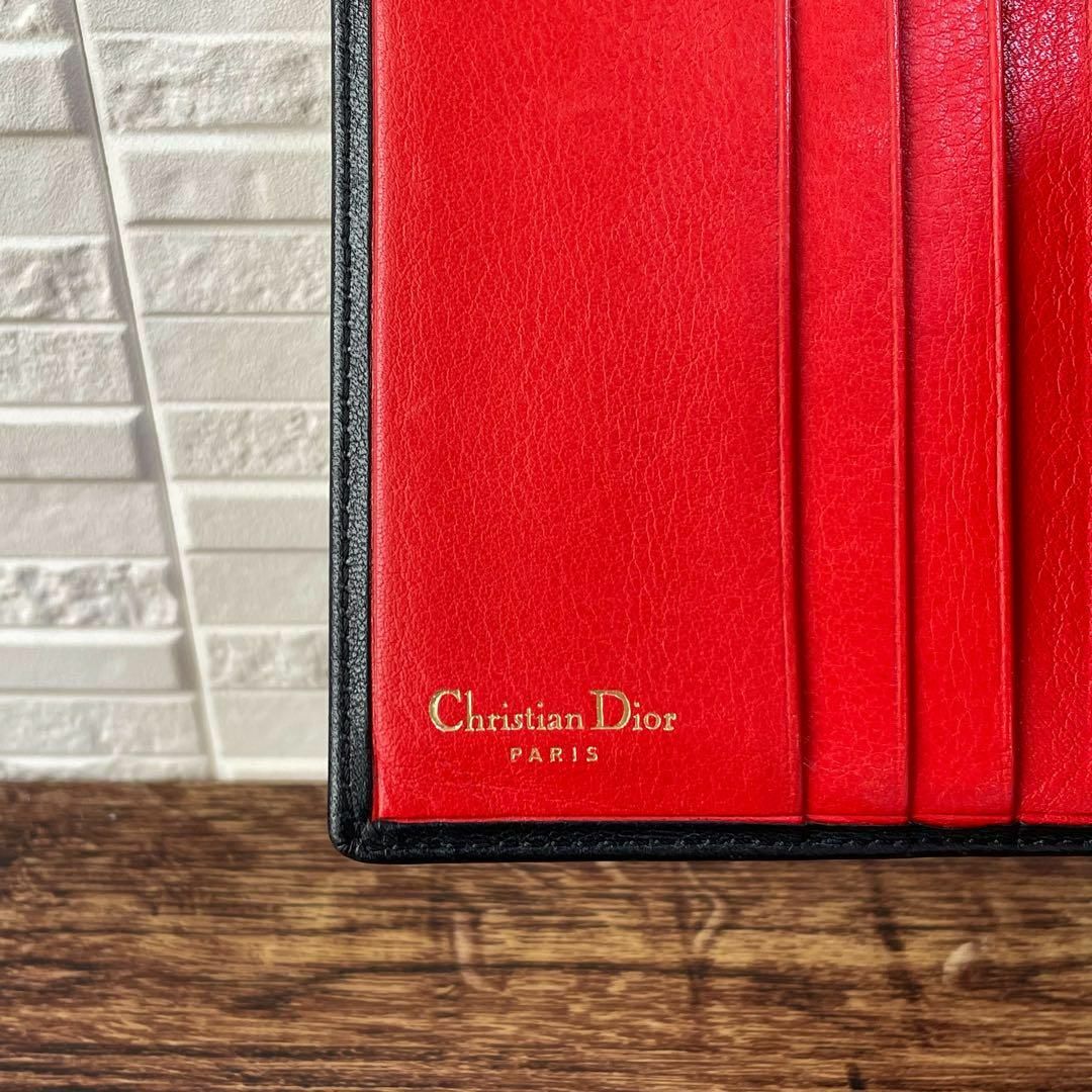Christian Dior(クリスチャンディオール)の良品 ディオール CD ロゴ 二つ折り 財布 がま口 ゴールド金具 ブラック レディースのファッション小物(財布)の商品写真