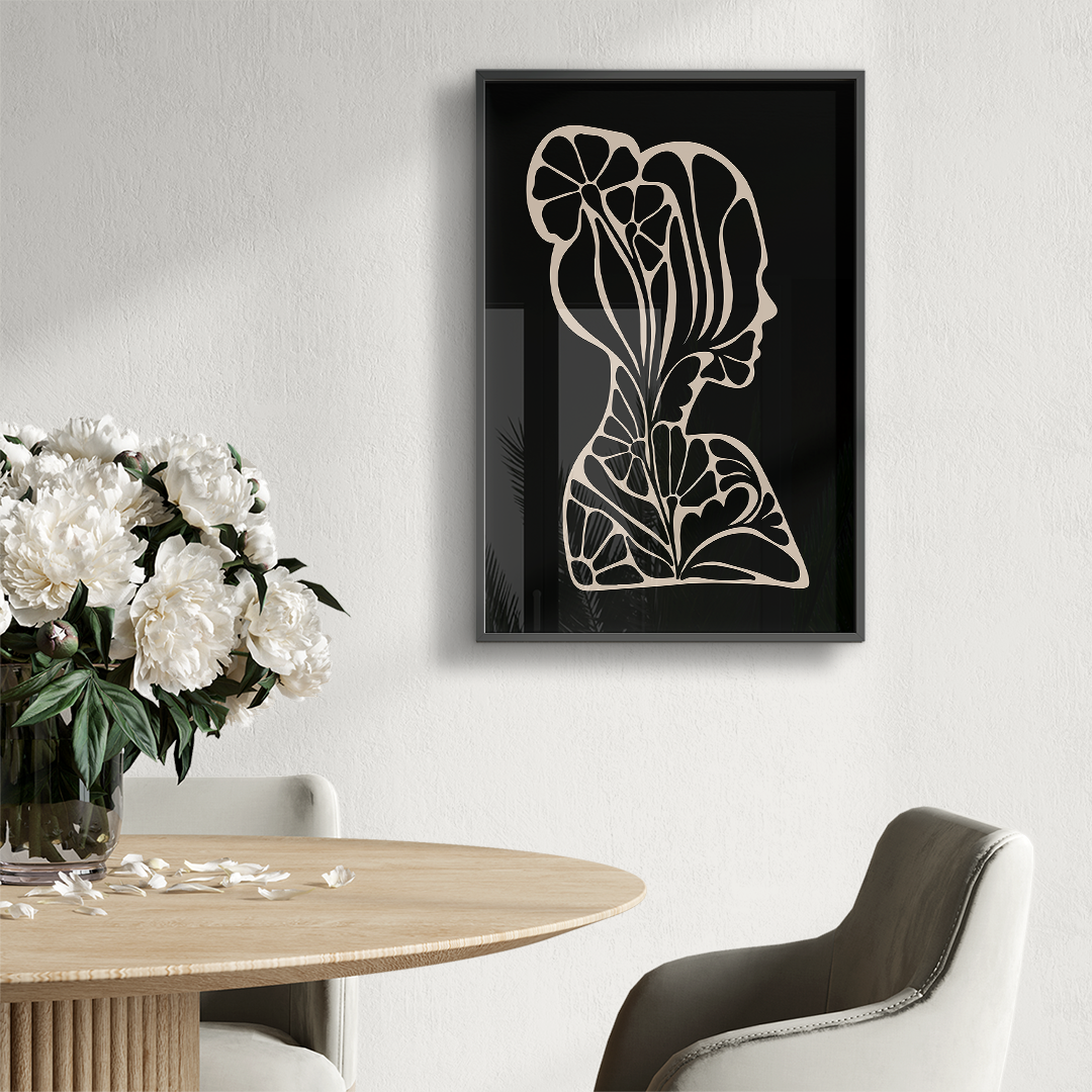 モダンミニマリスト 植物と女性の融合 インテリアポスター 海外アート ハンドメイドのインテリア/家具(アート/写真)の商品写真