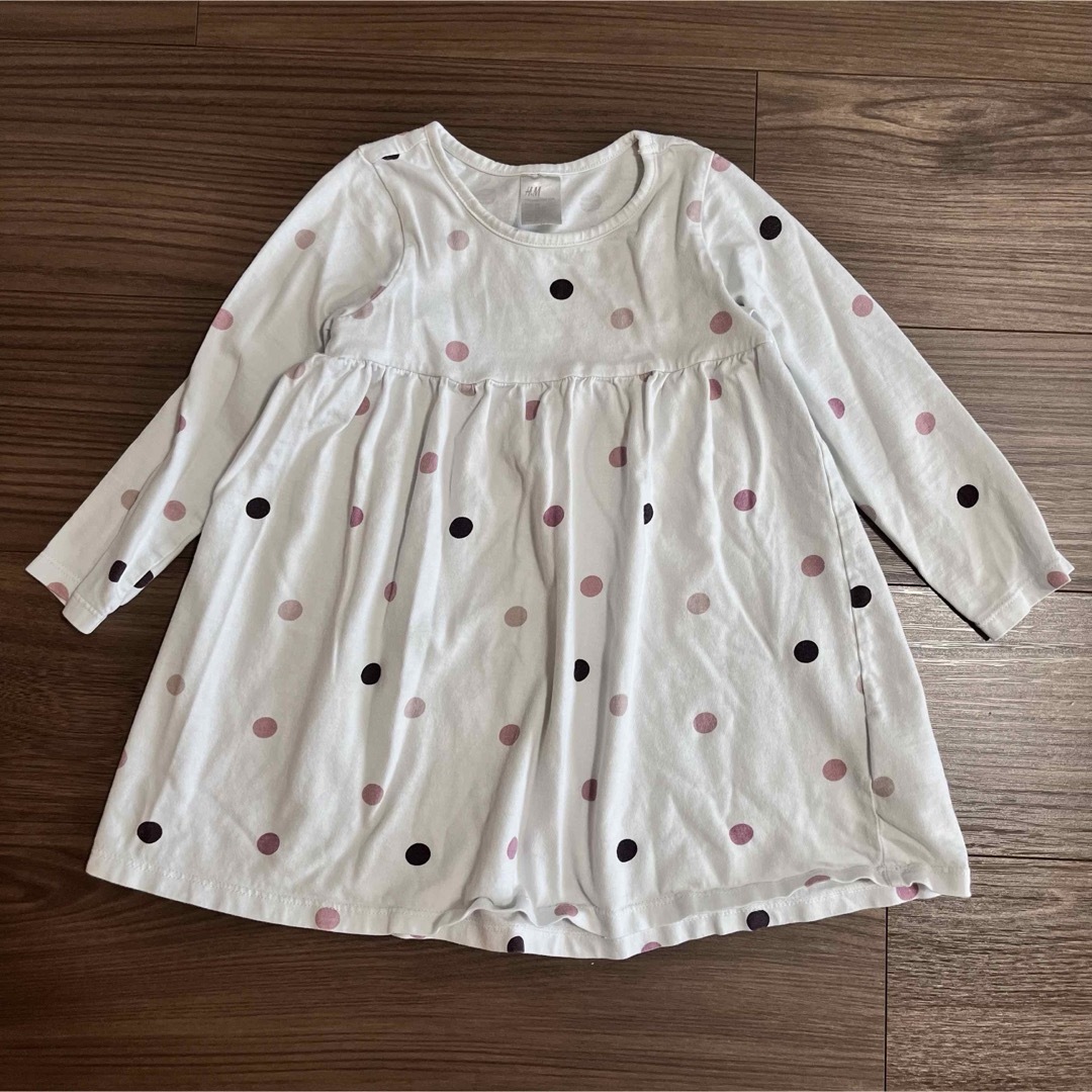 H&M(エイチアンドエム)の子ども服　長袖ワンピース　H&M  2枚セット キッズ/ベビー/マタニティのキッズ服女の子用(90cm~)(ワンピース)の商品写真