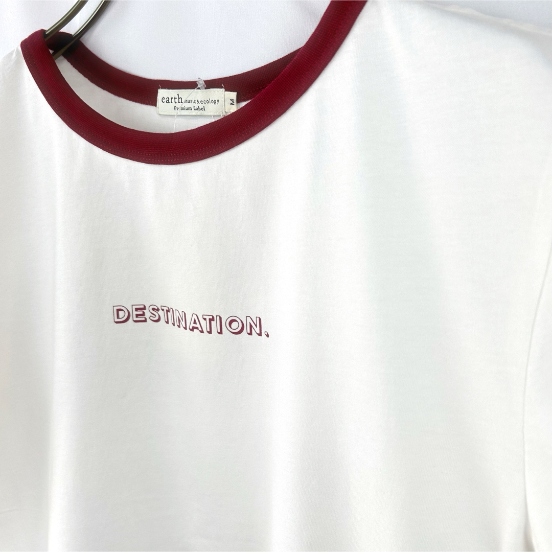 earth music & ecology(アースミュージックアンドエコロジー)のリンガーTシャツ　M レディースのトップス(Tシャツ(半袖/袖なし))の商品写真