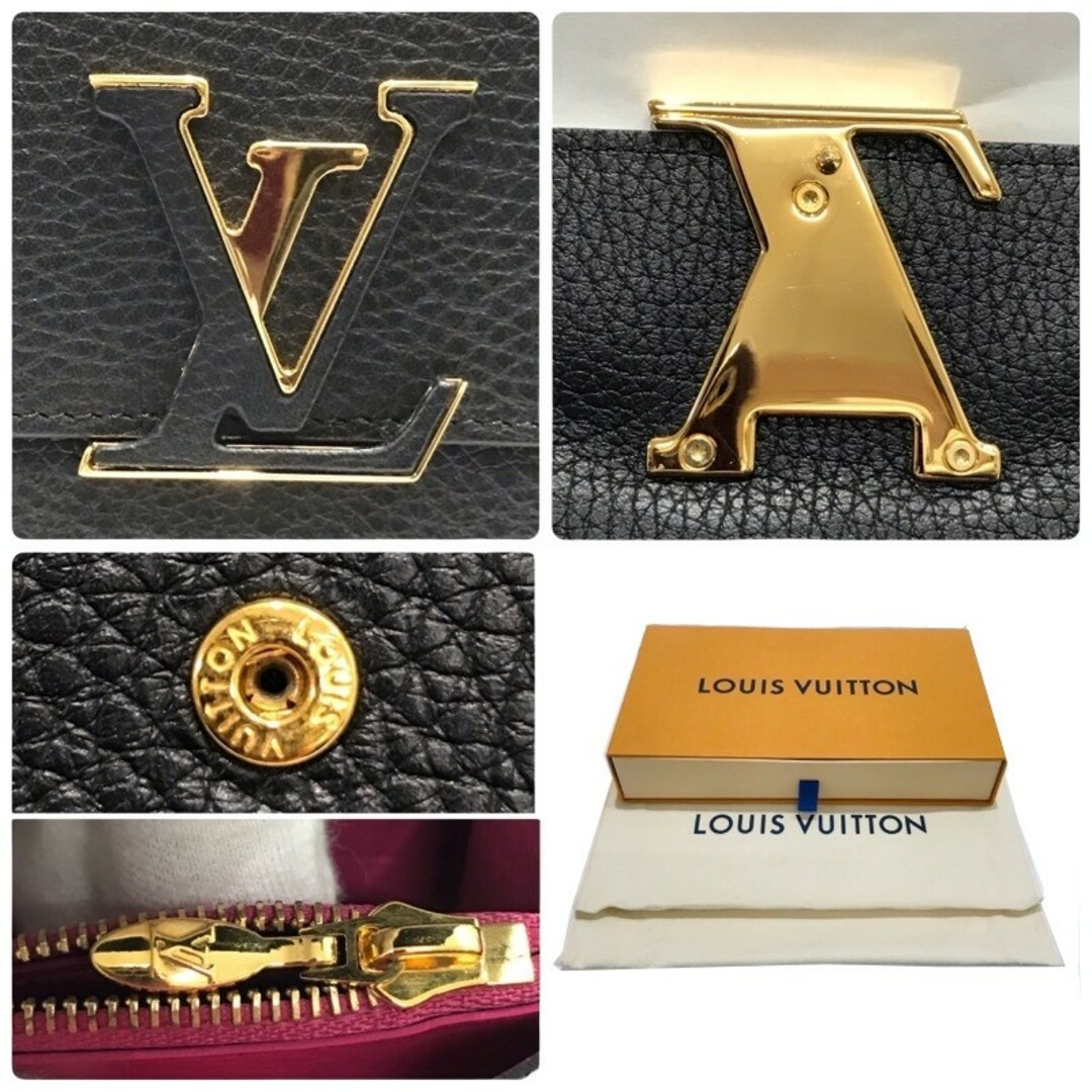 LOUIS VUITTON(ルイヴィトン)のLOUIS VUITTON ルイヴィトン 長財布 M61248 ポルトフォイユ・カプシーヌ ノワール イニシャル入り トリヨン 【良品】 22405K279 レディースのファッション小物(財布)の商品写真