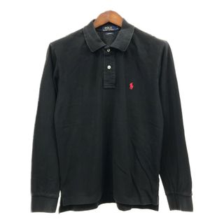 ポロラルフローレン(POLO RALPH LAUREN)のPolo by Ralph Lauren ポロ ラルフローレン 長袖 ポロシャツ ワンポイント ブラック (メンズ L) 中古 古着 Q6834(ポロシャツ)