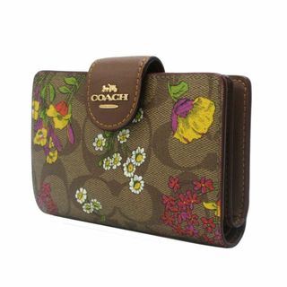 COACH - 【新品】コーチ 財布 二つ折り財布 COACH シグネチャー フローラル プリント ミディアム コーナー ジップ ウォレット CR935 IME7V (カーキ×マルチカラー)アウトレット レディース Medium Corner Zip Wallet In Signature Canvas With Floral Print