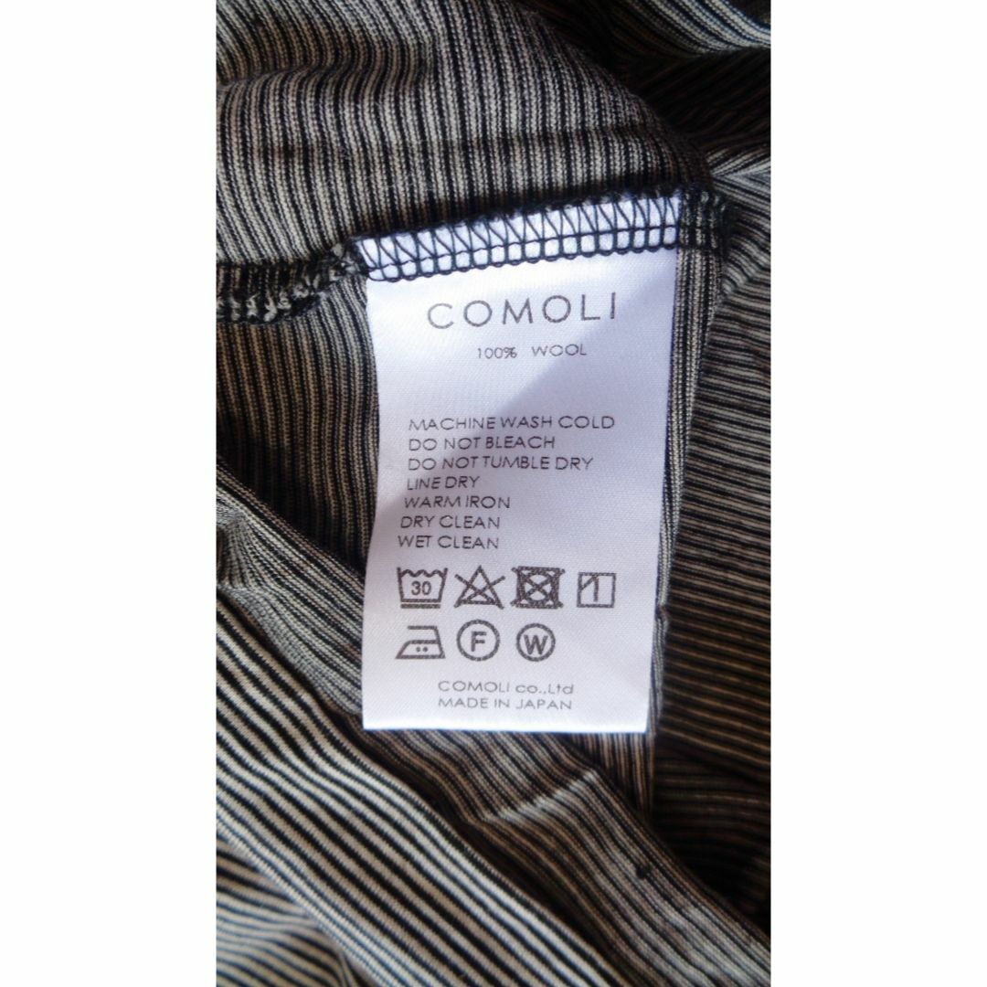 COMOLI(コモリ)のCOMOLIコモリ サマーウール天竺 Tシャツ ボーダー 2 カットソー メンズのトップス(Tシャツ/カットソー(半袖/袖なし))の商品写真