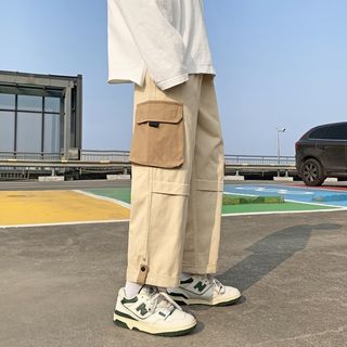 【人気商品】　カーゴパンツ　ワークパンツ　ルーズ　ワイド　L　ブラウン