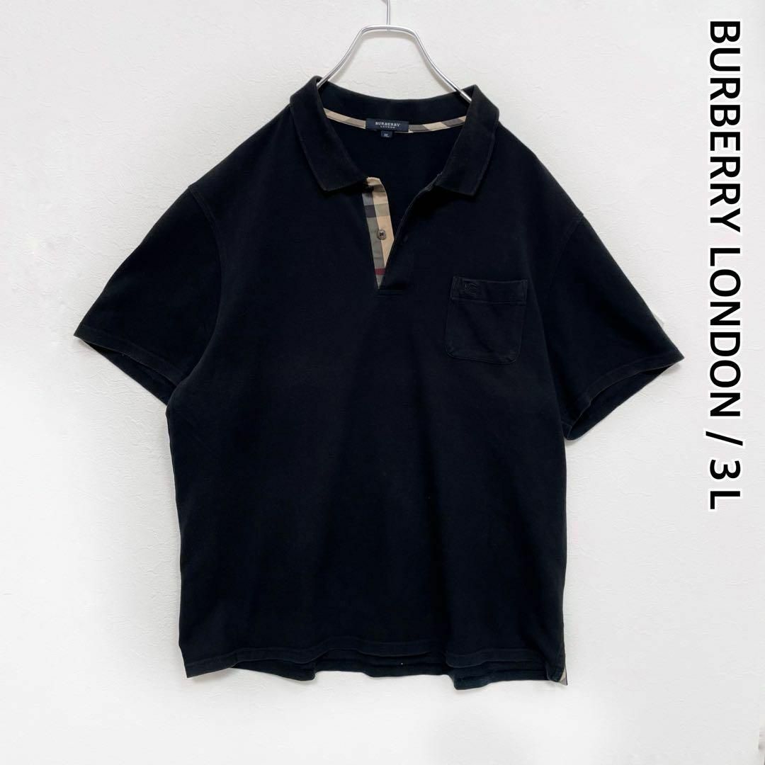 BURBERRY(バーバリー)のバーバリーロンドン　ビッグサイズ　ノバチェック　刺繍ロゴ　半袖　ポロシャツ　3L メンズのトップス(ポロシャツ)の商品写真