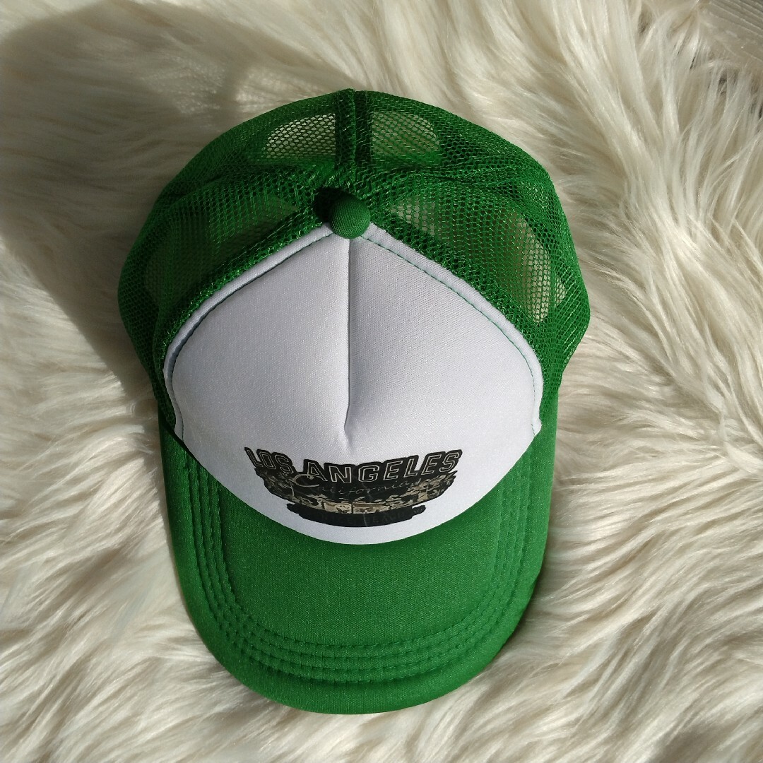 グリーン メッシュキャップ アメカジ ヒップホップ 緑色 カッコいい ステキ メンズの帽子(キャップ)の商品写真
