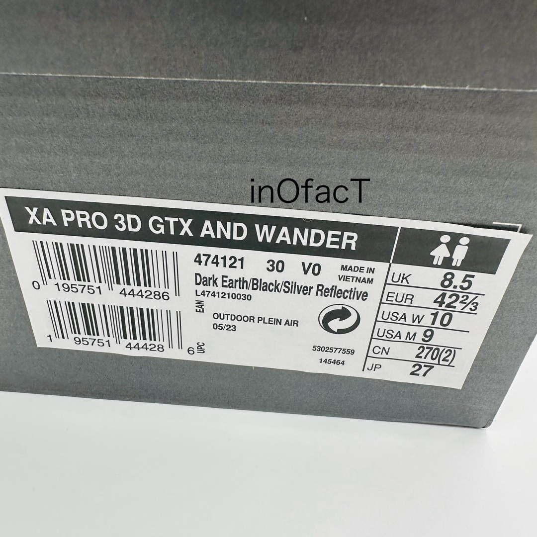 and wander(アンドワンダー)の27cm 茶 and wander × SALOMON XA PRO GTX メンズの靴/シューズ(スニーカー)の商品写真