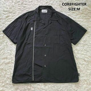 コアファイター(corefighter)のCOREFIGHTER オープンカラーシャツ 半袖 日本製 サイズM ブラック(シャツ)