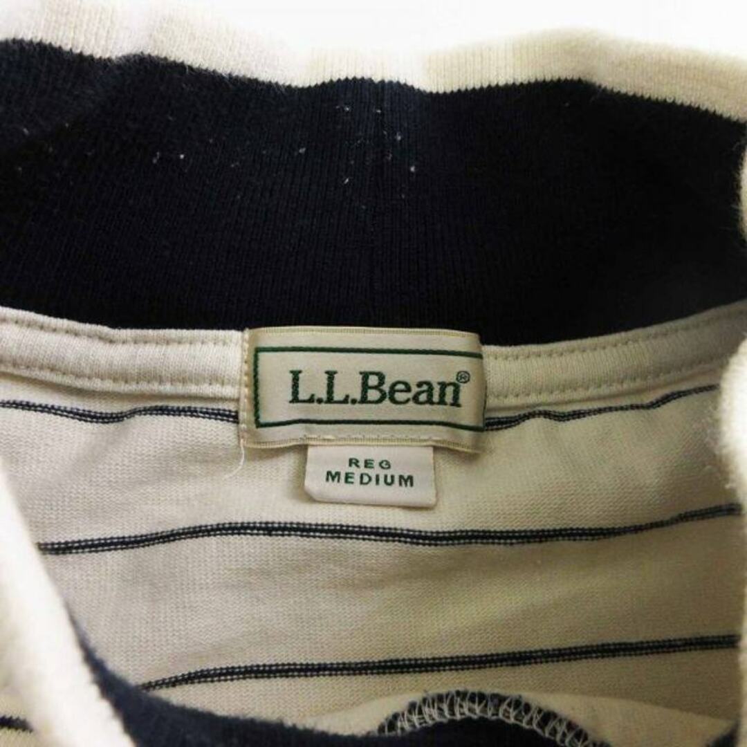 L.L.Bean(エルエルビーン)のエルエルビーン ユニオン ストライプ モック ロング Tシャツ オフホワイト M メンズのトップス(Tシャツ/カットソー(七分/長袖))の商品写真