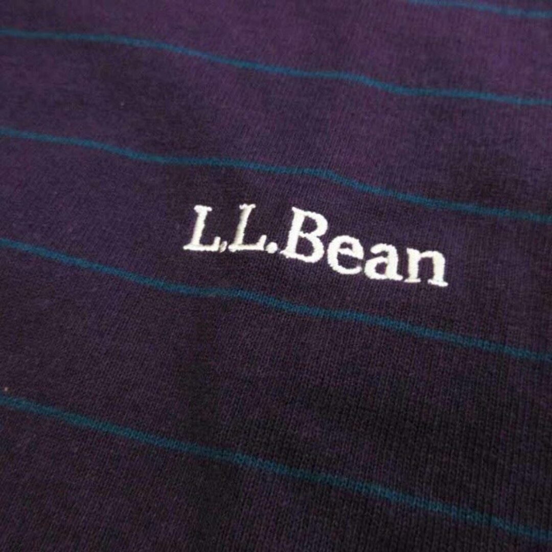 L.L.Bean(エルエルビーン)のエルエルビーン ユニオン ストライプ モック ロング Tシャツ 紫 パープル M メンズのトップス(Tシャツ/カットソー(七分/長袖))の商品写真