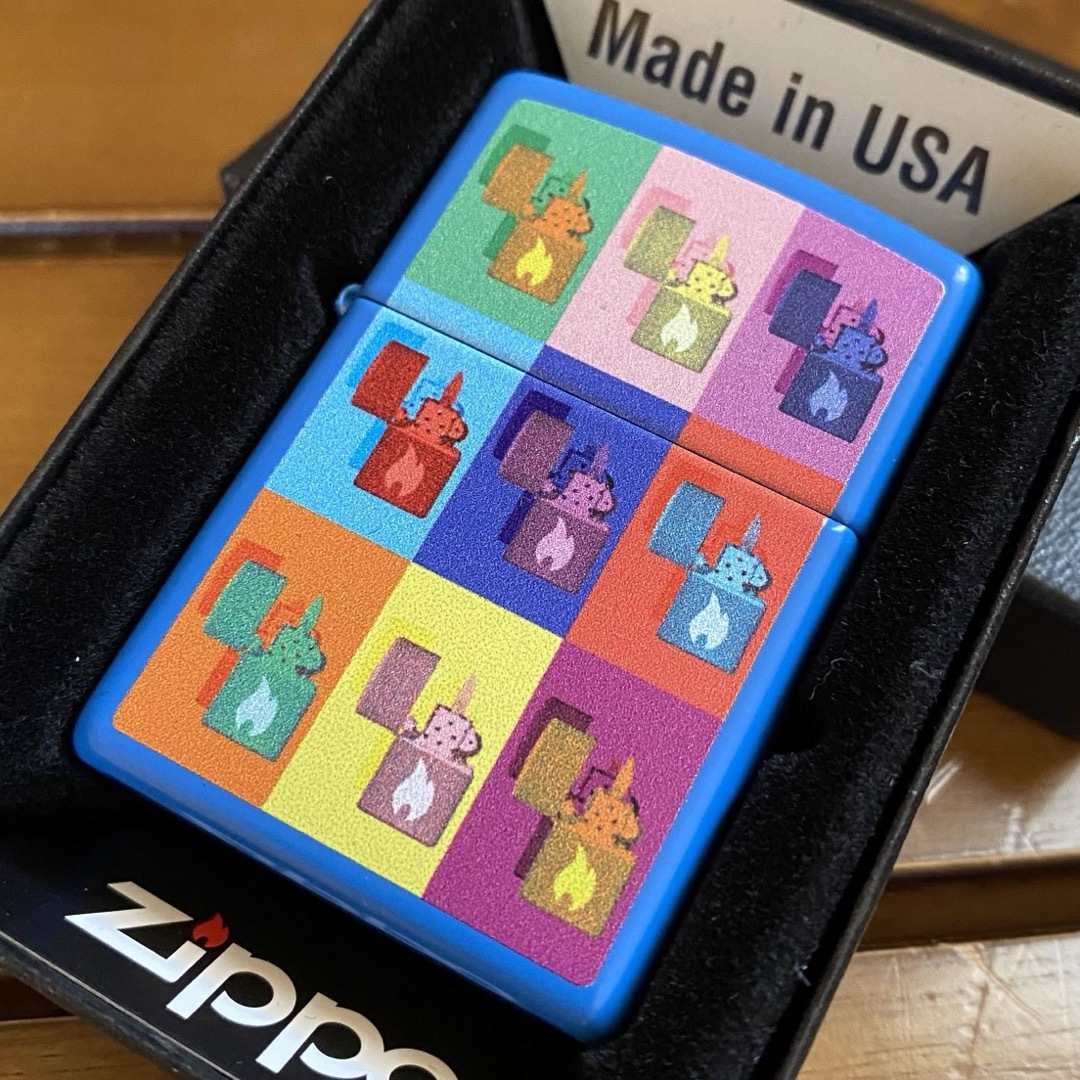 ZIPPO(ジッポー)のZIPPO USA ブルーマット ジッポーマルチデザイン 新品 オイルライター メンズのファッション小物(タバコグッズ)の商品写真
