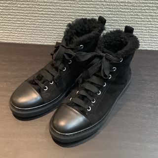 エルメス HERMES ムートンボア スニーカー ジミー ブラック 37.5