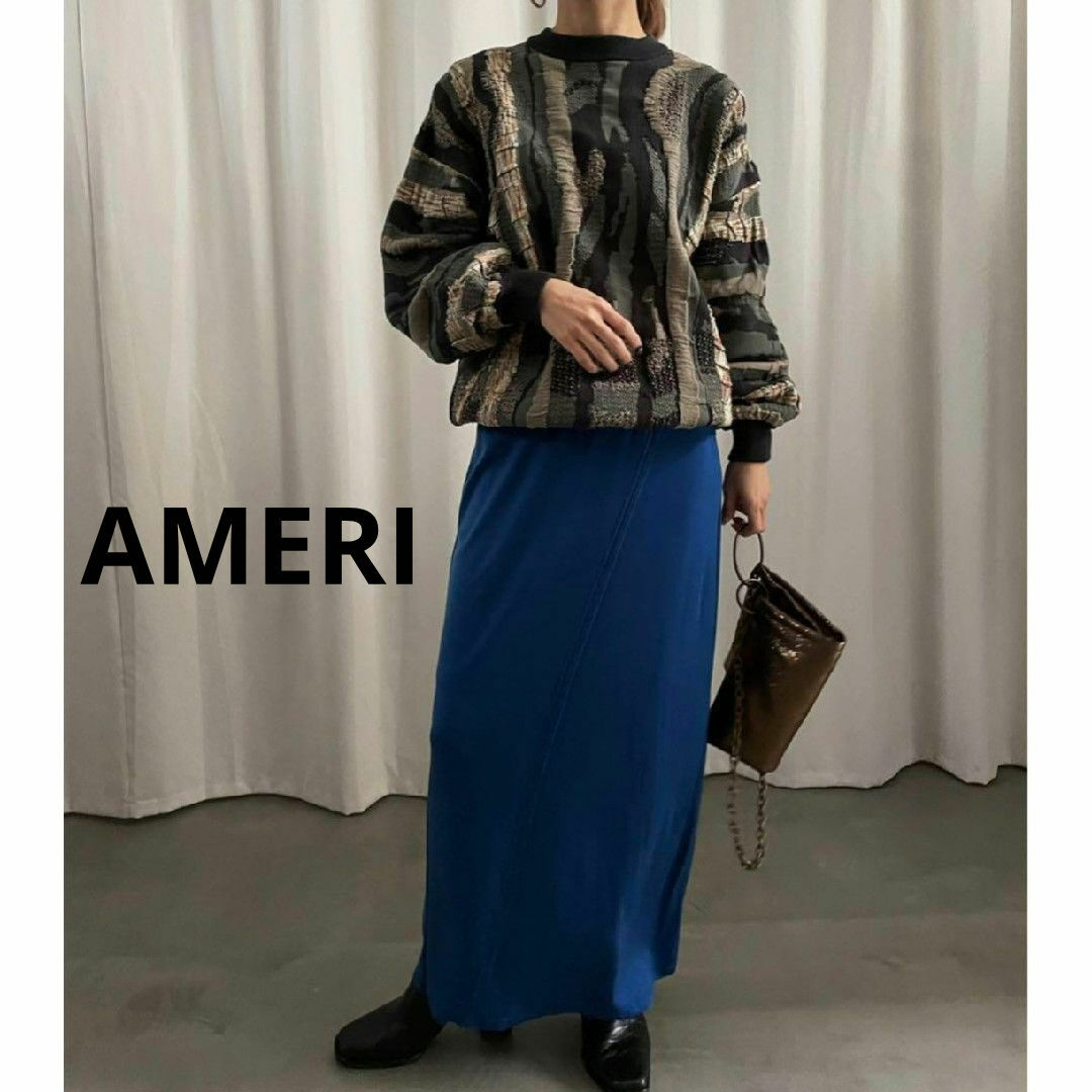 Ameri VINTAGE(アメリヴィンテージ)の【Ameri Vintage】I LINE CUT SKIRT タイトスカート レディースのスカート(ロングスカート)の商品写真