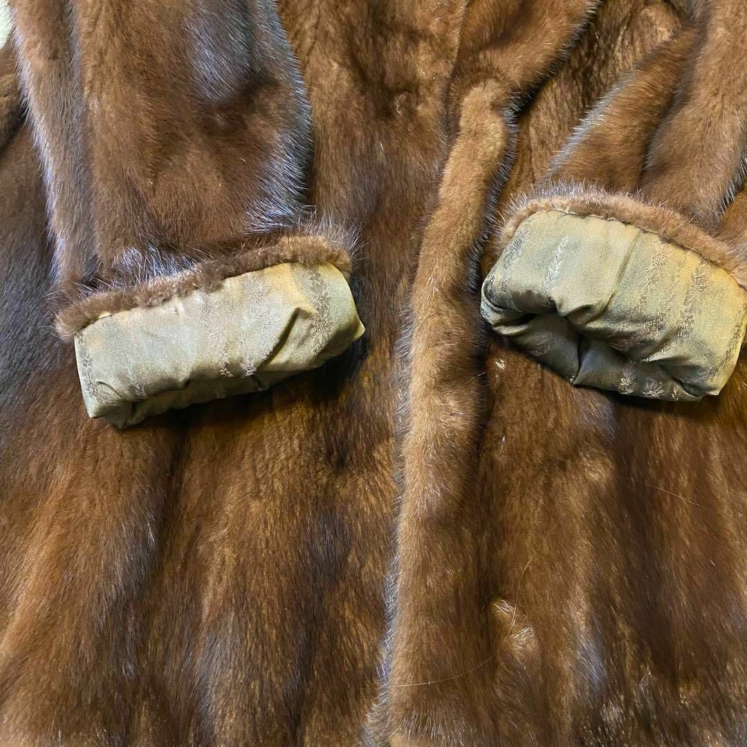 【訳あり特価】SAFURON  高級ミンク リアルファーコート 毛皮 XL レディースのジャケット/アウター(毛皮/ファーコート)の商品写真