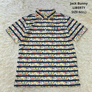 JACK BUNNY!! - 美品 大きいサイズ ジャックバニー リバティー柄ソアリオン鹿の子ポロシャツ