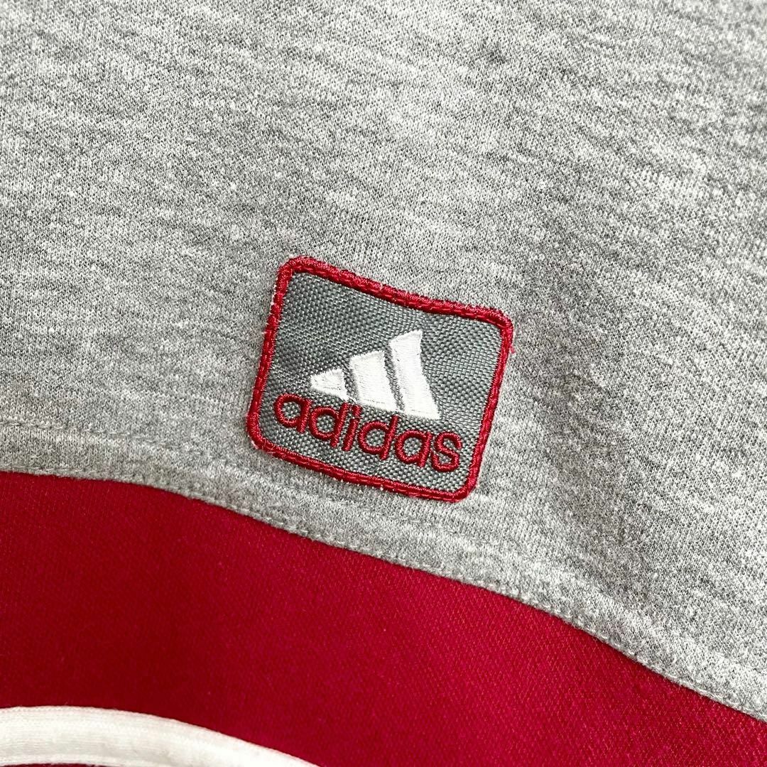adidas(アディダス)のヴィンテージ　アディダス　90s　刺繍ロゴ　スウェット　トレーナー　グレー　Ｌ メンズのトップス(スウェット)の商品写真