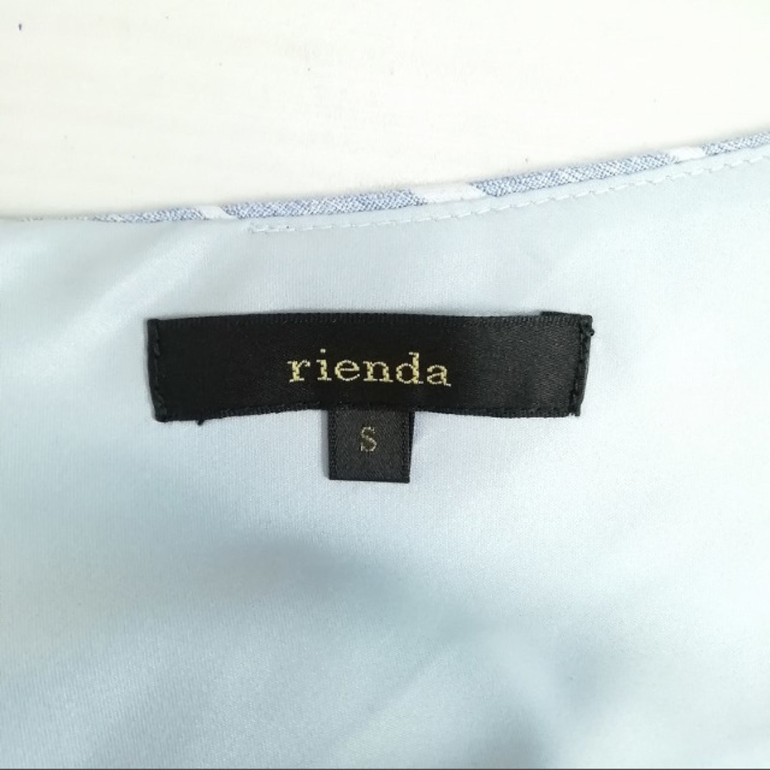 rienda(リエンダ)の美品 オールインワン ノースリーブ ストライプ  ガウチョ Vネック S  レディースのパンツ(オールインワン)の商品写真