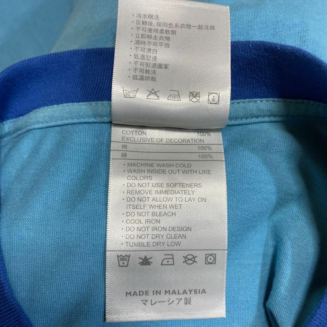 NIKE(ナイキ)の【リンガーTシャツ】NIKEビッグスウッシュロゴ古着ストリート青あいみょん半袖 メンズのトップス(Tシャツ/カットソー(半袖/袖なし))の商品写真